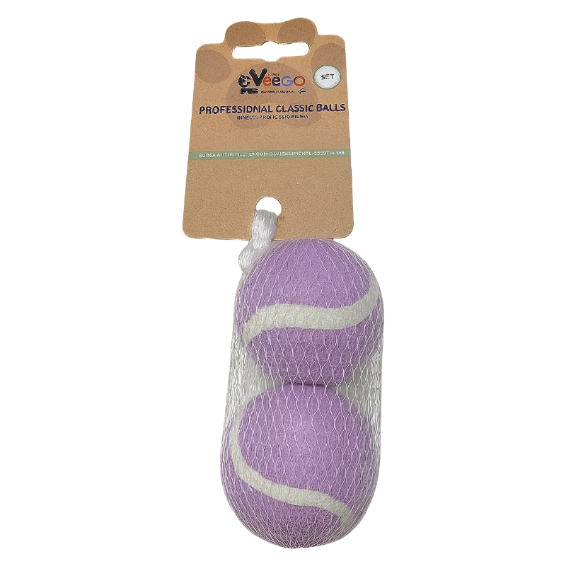 Bola de Tênis Saltitante com Guizo para Cães - Brinquedo de Mastigação Resistente para Raças Grandes (Roxo) - Brinquedo para Cães com Guizo e Superfície Texturizada para Saúde Dental - Ideal para Cães de Grande Porte