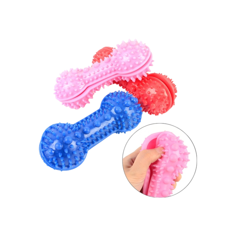 Osso de Borracha DT01 para Cães - Brinquedo Dental Durável com Dispensador de Petiscos - brinquedos para cachorro grande, brinquedos resistentes para mastigar, presente para pets