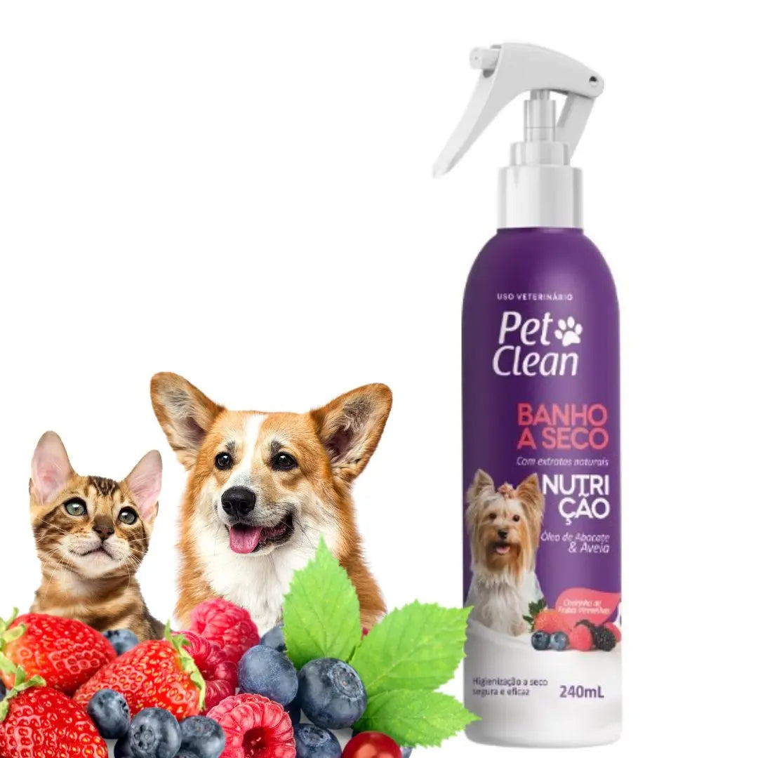 Banho a Seco para cães e gatos - Fórmula avançada com hidratação intensa e perfume agradável - Produtos para pets no Brasil