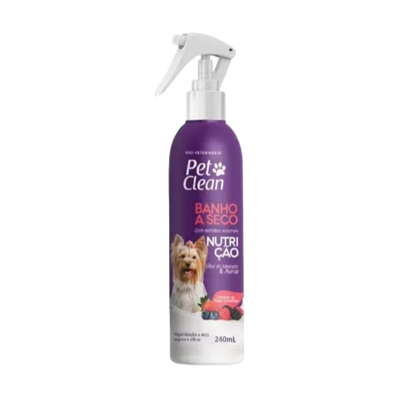 BS06 Banho a Seco Nutrição 240ml - Hidratação intensa para cães e gatos sem água, elimina odores e fácil aplicação - Pet lovers Brasil