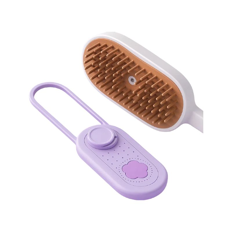DT03 Pente Spray para Gatos com massagem a vapor e hidratação sem banho - removedor de pelos antiderrapante para gatos estressados