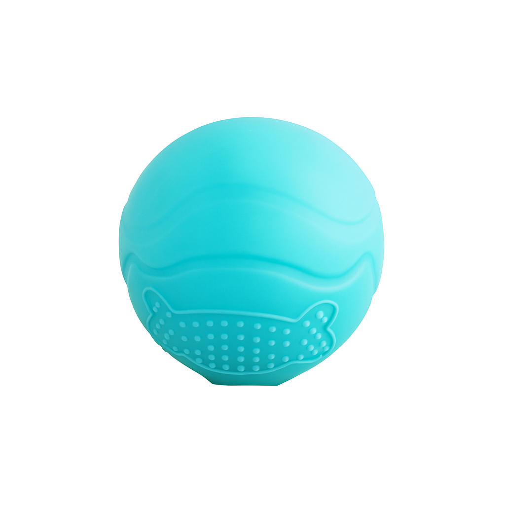Brinquedo dental durável para cães DT06 Bola com Guizo Azul - Resistente a mastigação, limpador de placa para cães pequenos, médios e grandes