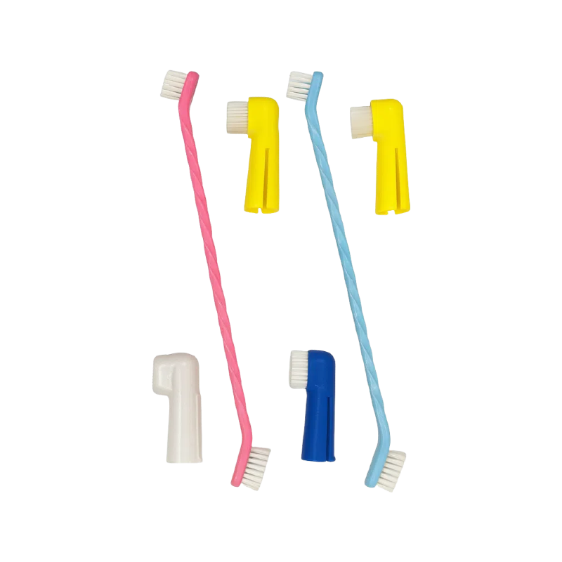 Kit de escova e pasta dental para pets - Pasta comestível segura e escova de silicone macia para higiene bucal de cães e gatos - Remove mau hálito